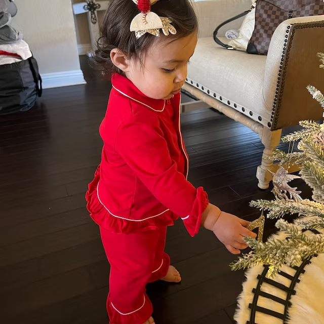 Personalized Kids Monogrammed Name Christmas Pajamas| Cloth193