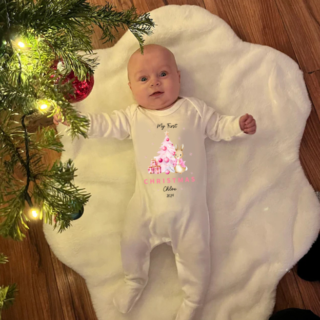 Personalized Baby First Christmas Rabbit Outfit| BBCloth1205