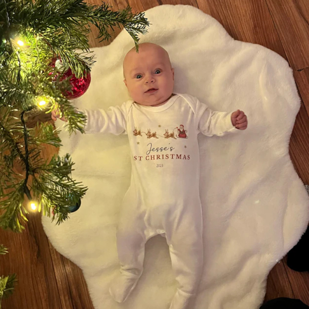 Personalized Baby First Christmas Outfit| BBCloth1202