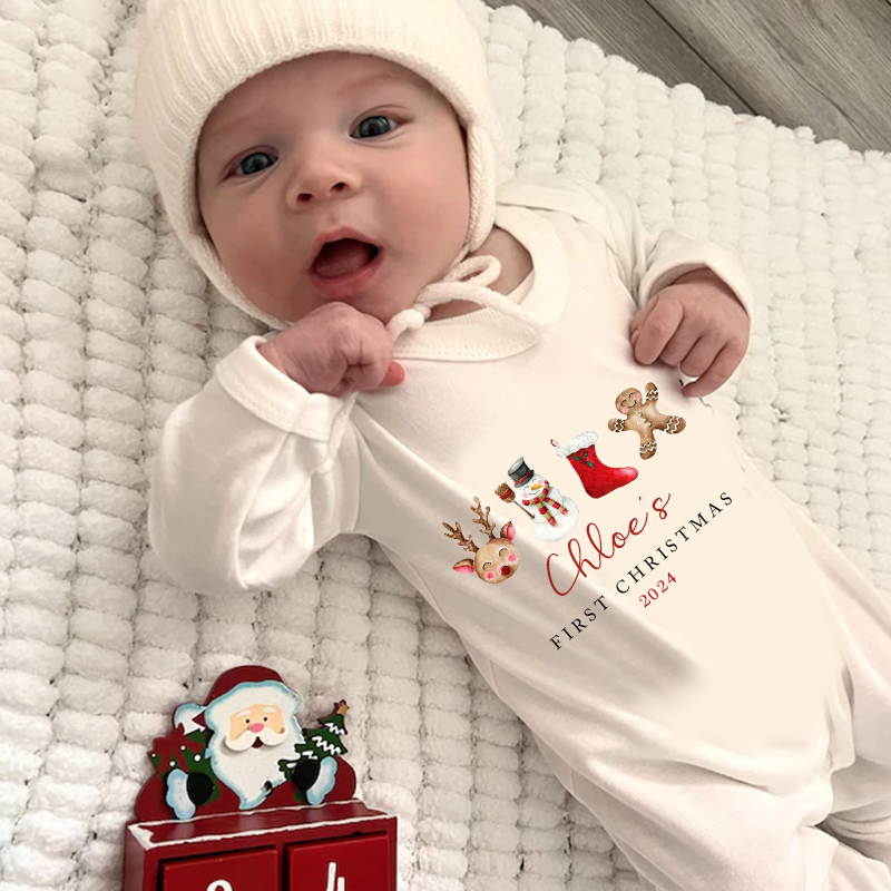 Personalized Baby First Christmas Outfit| BBCloth1204