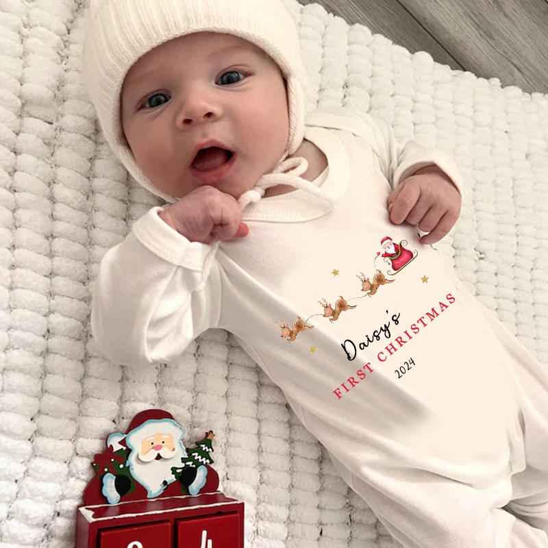 Personalized Baby First Christmas Outfit| BBCloth1202