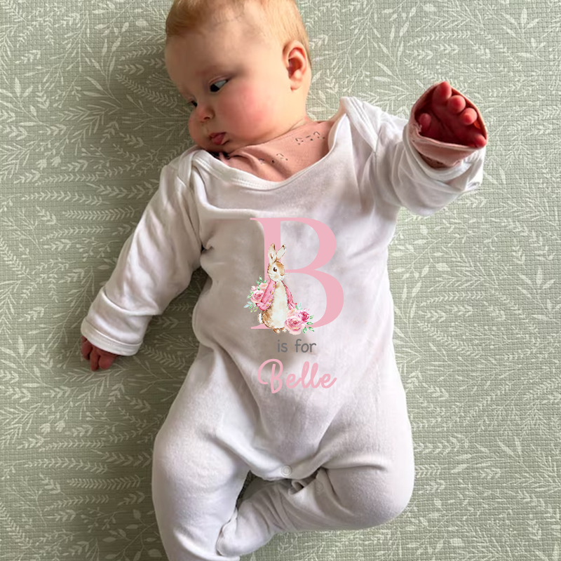 Personalized Rabbit Initial Baby Going Home Sets| BBCloth1220