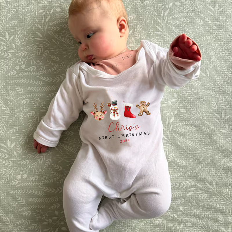 Personalized Baby First Christmas Outfit| BBCloth1204