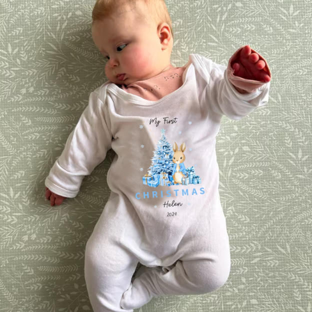 Personalized Baby First Christmas Rabbit Outfit| BBCloth1205
