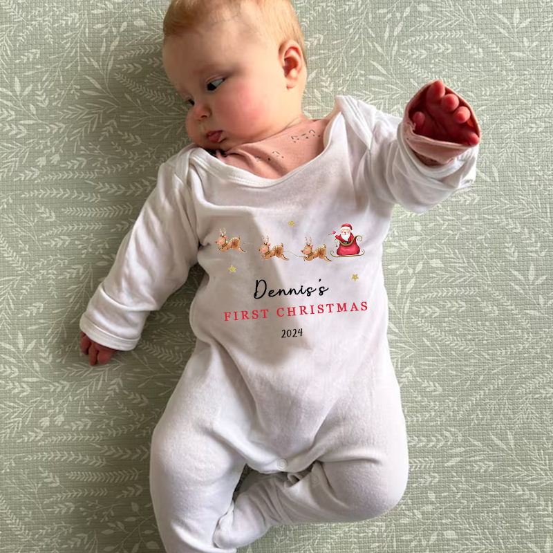 Personalized Baby First Christmas Outfit| BBCloth1202