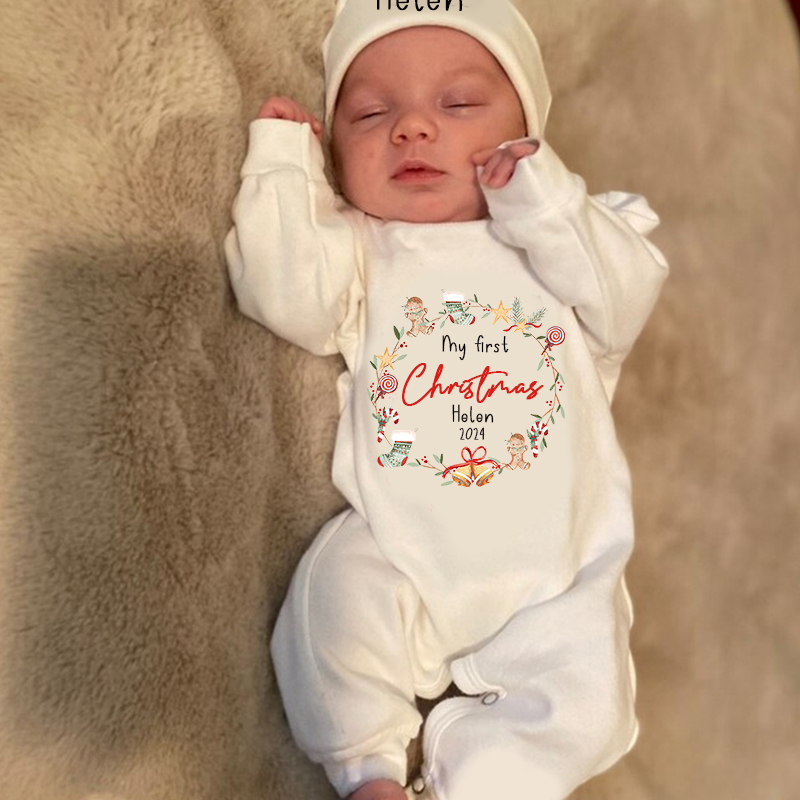 Personalized Baby My First Christmas Outfit| BBCloth1210