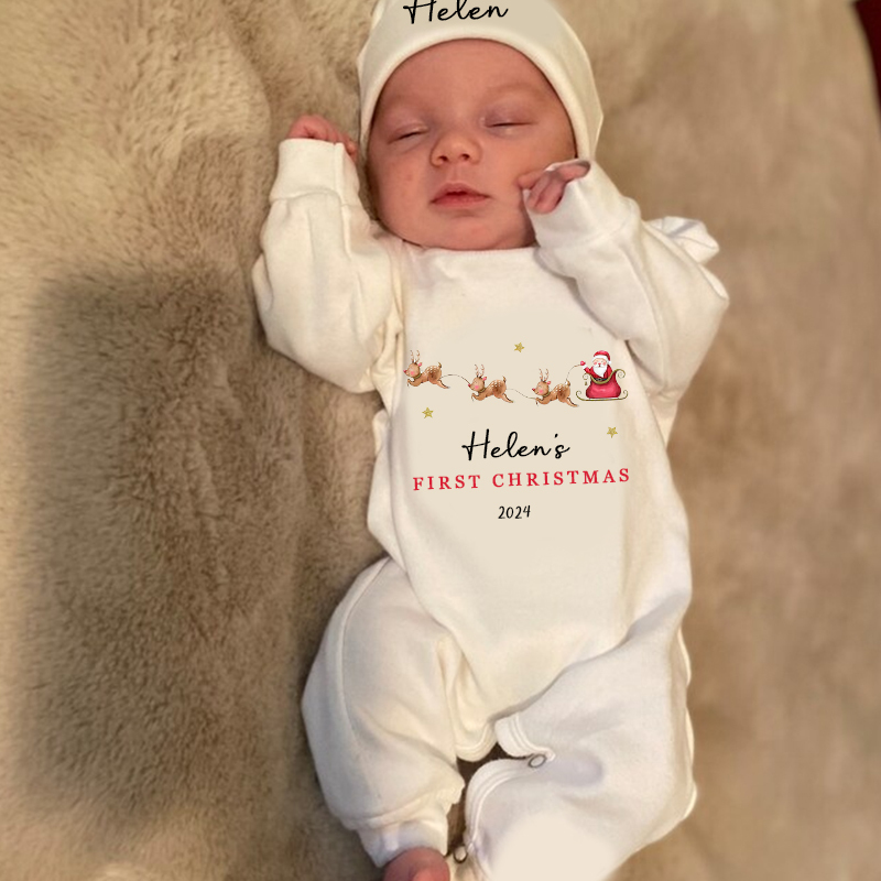 Personalized Baby First Christmas Outfit| BBCloth1202
