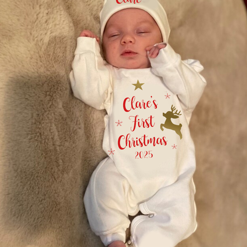 Personalized Baby My First Christmas Outfit| BBcloth1223