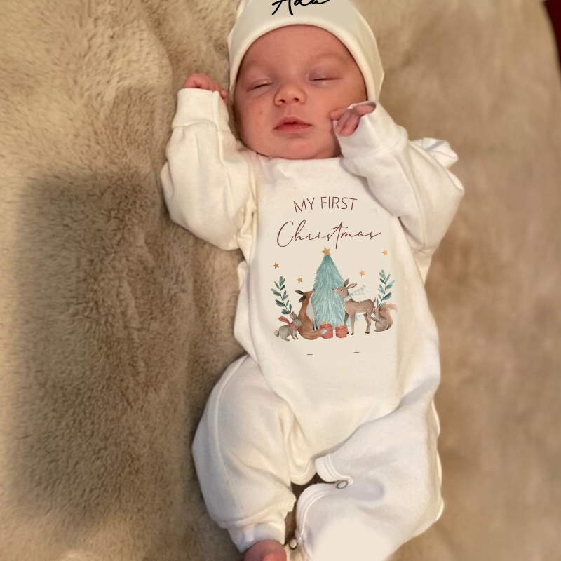 Personalized Baby First Christmas Outfit| BBCloth1208