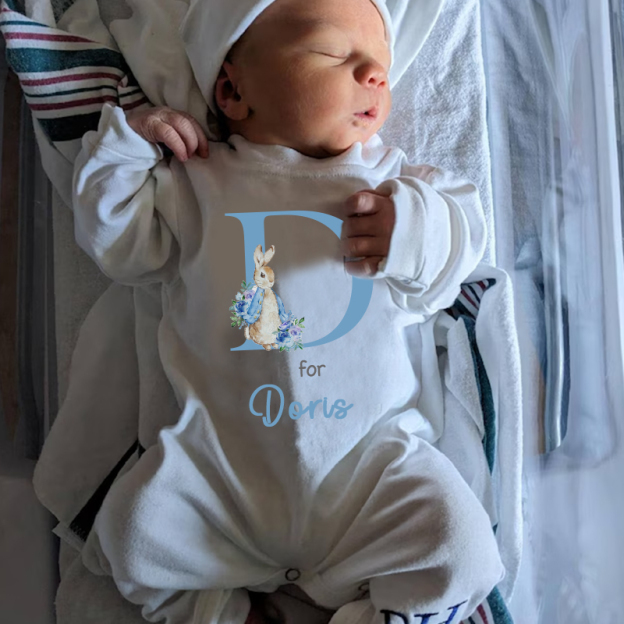 Personalized Rabbit Initial Baby Going Home Sets| BBCloth1220