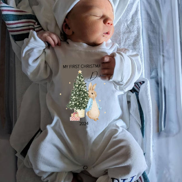 Personalized Baby First Christmas Rabbit Outfit| BBCloth1203