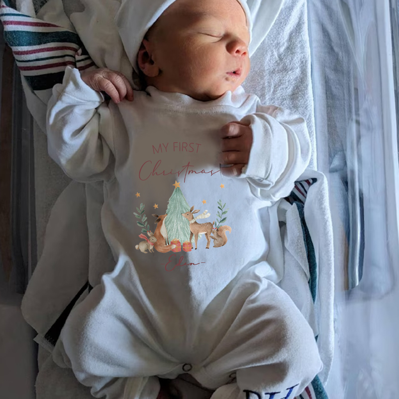 Personalized Baby First Christmas Outfit| BBCloth1208