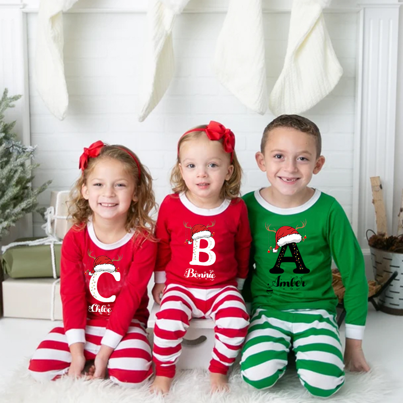 Personalized Family Monogram Christmas Pajamas Set| Cloth2401
