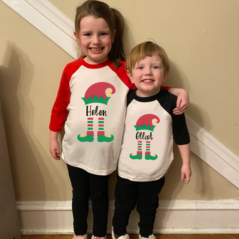 Personalized Kids Name Christmas Long Sleeves Shirt| Cloth12413