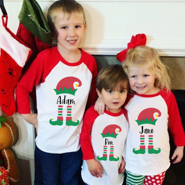 Personalized Kids Name Christmas Long Sleeves Shirt| Cloth12413