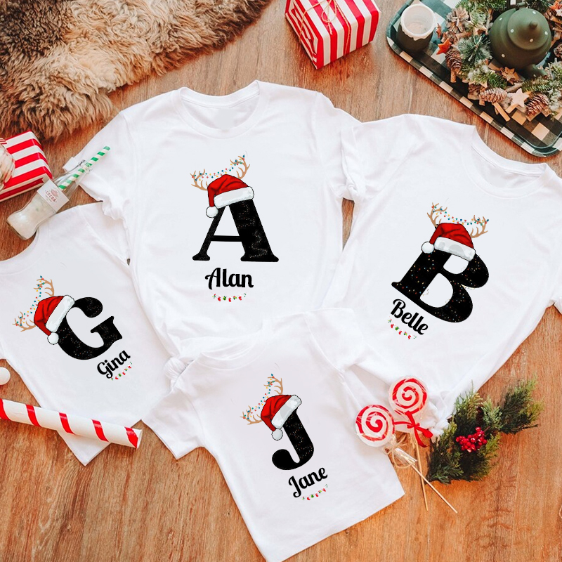 Personalized Family Christmas Name T-Shirt| Match0409