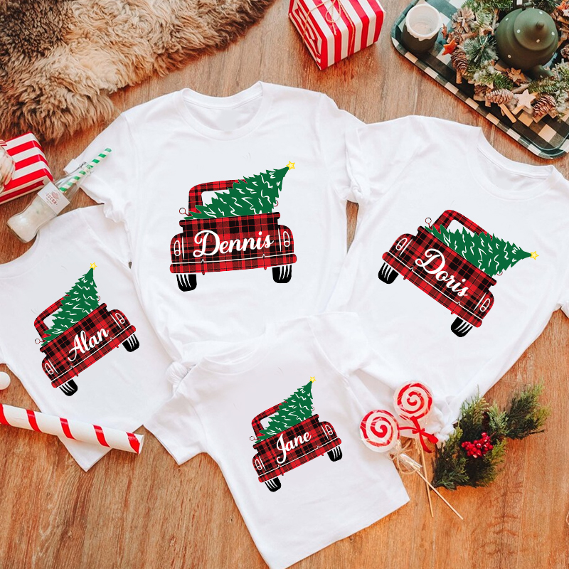 Personalized Family Christmas Name T-Shirt| Match0410