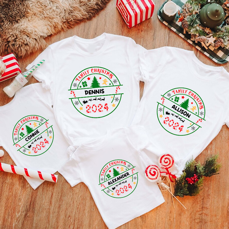 Personalized Family Christmas Name T-Shirt| Match0411