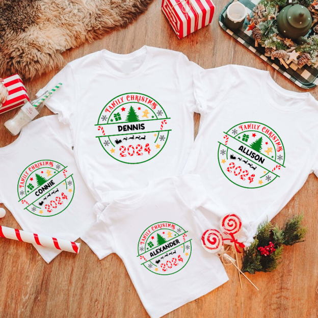 Personalized Family Christmas Name T-Shirt| Match0411