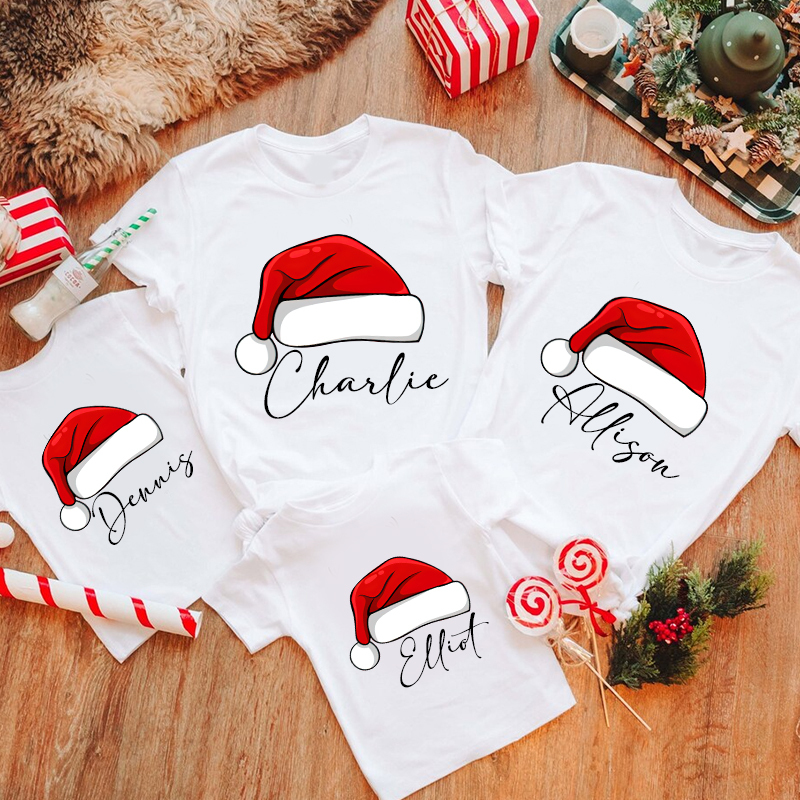 Personalized Family Christmas Monogrammed Name T-Shirt| Match0415