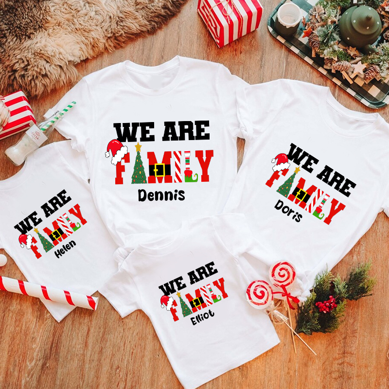 Personalized Family Christmas Monogrammed Name T-Shirt| Match0417