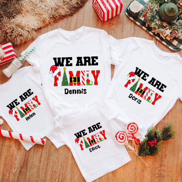 Personalized Family Christmas Monogrammed Name T-Shirt| Match0417