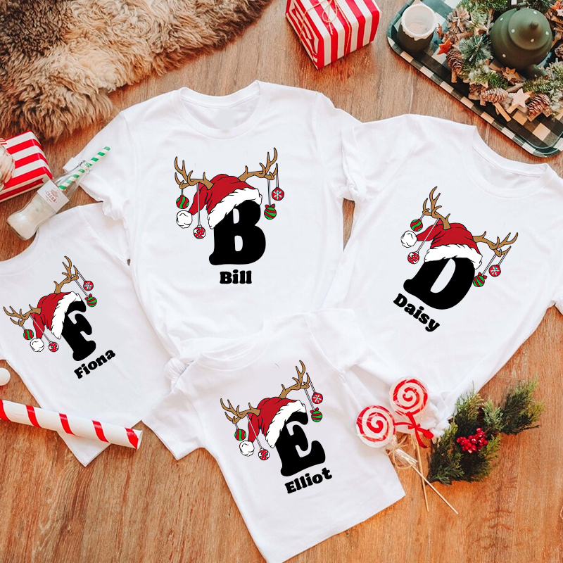 Personalised Family Christmas Name T-Shirt| Match05
