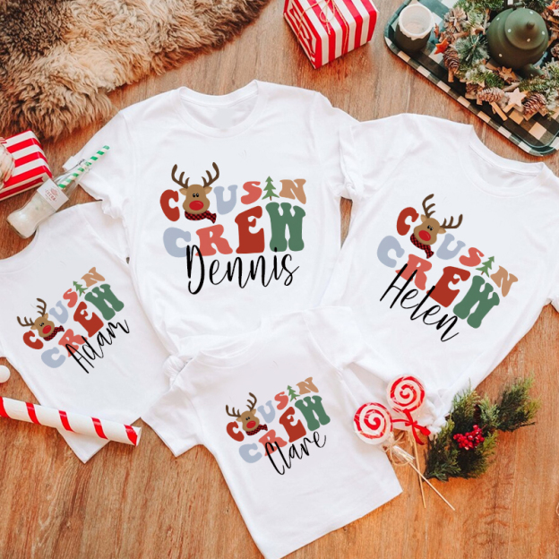 Personalized Family Christmas Monogrammed Name T-Shirt| Match0423
