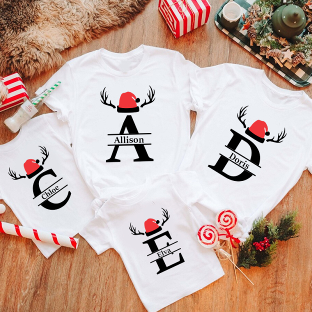 Personalised Family Christmas Name T-Shirt| Match0402