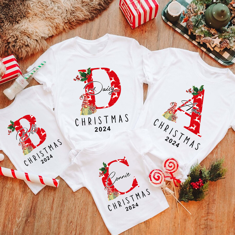 Personalised Family Christmas Name T-Shirt| Match0403
