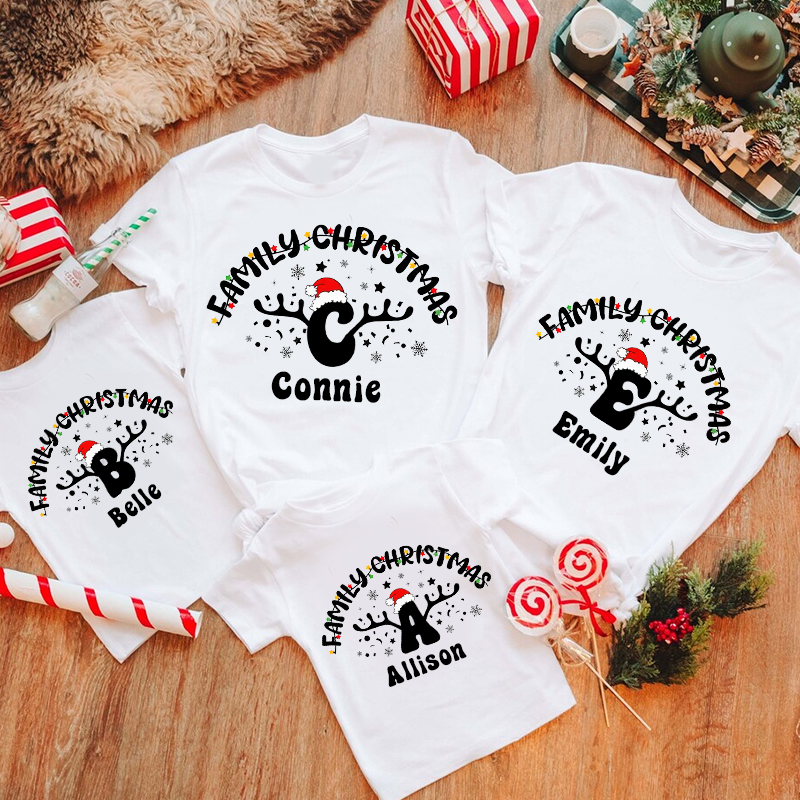 Personalised Family Christmas Name T-Shirt| Match0404