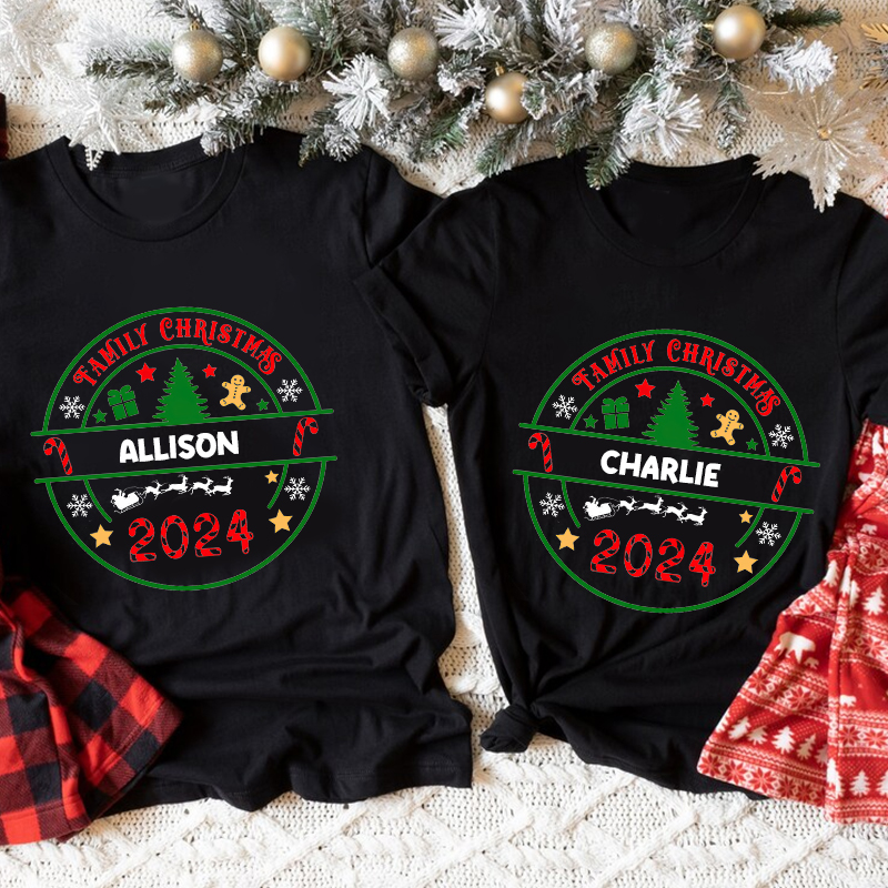 Personalized Family Christmas Name T-Shirt| Match0411