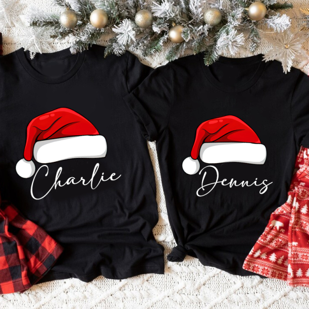 Personalized Family Christmas Monogrammed Name T-Shirt| Match0415