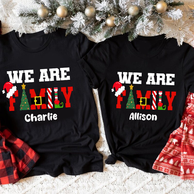 Personalized Family Christmas Monogrammed Name T-Shirt| Match0417