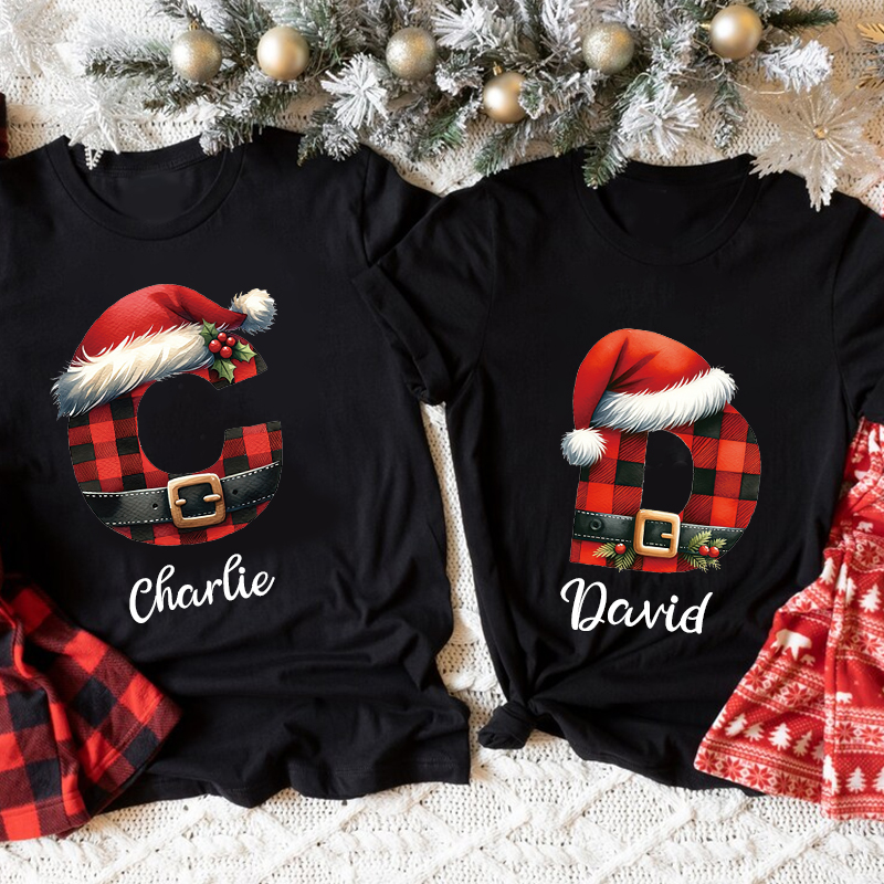Personalized Family Christmas Monogrammed Name T-Shirt| Match0420