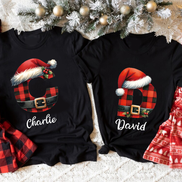 Personalized Family Christmas Monogrammed Name T-Shirt| Match0420