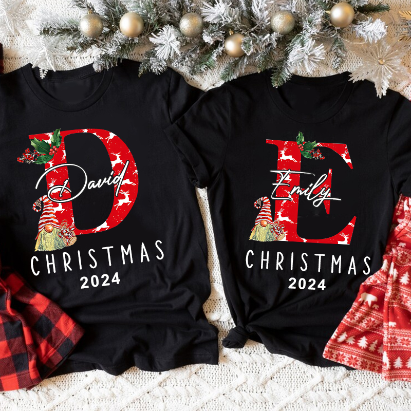 Personalised Family Christmas Name T-Shirt| Match0403