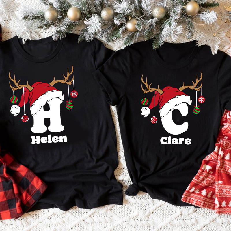 Personalised Family Christmas Name T-Shirt| Match05