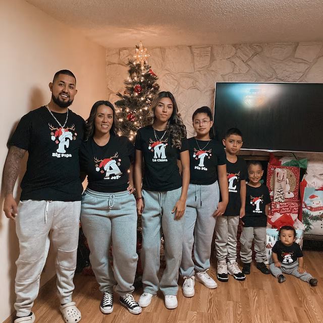 Personalised Family Christmas Name T-Shirt| Match05