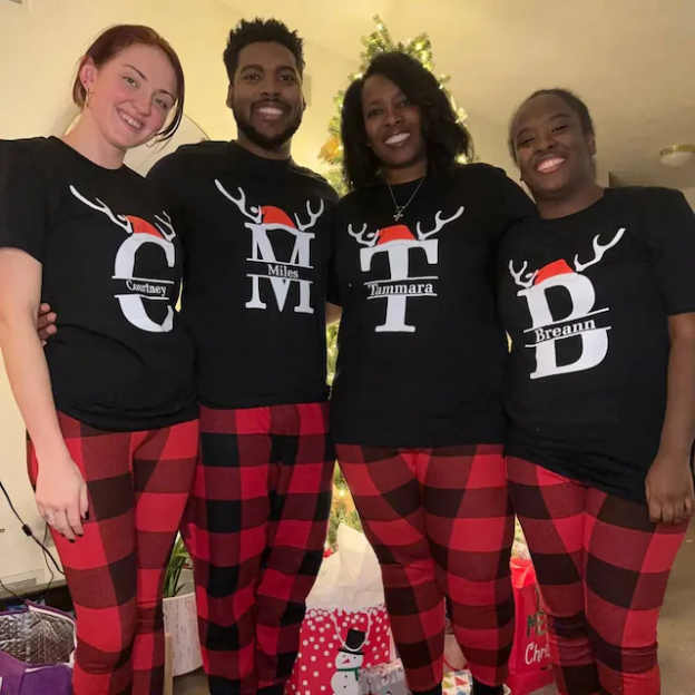 Personalised Family Christmas Name T-Shirt| Match0402