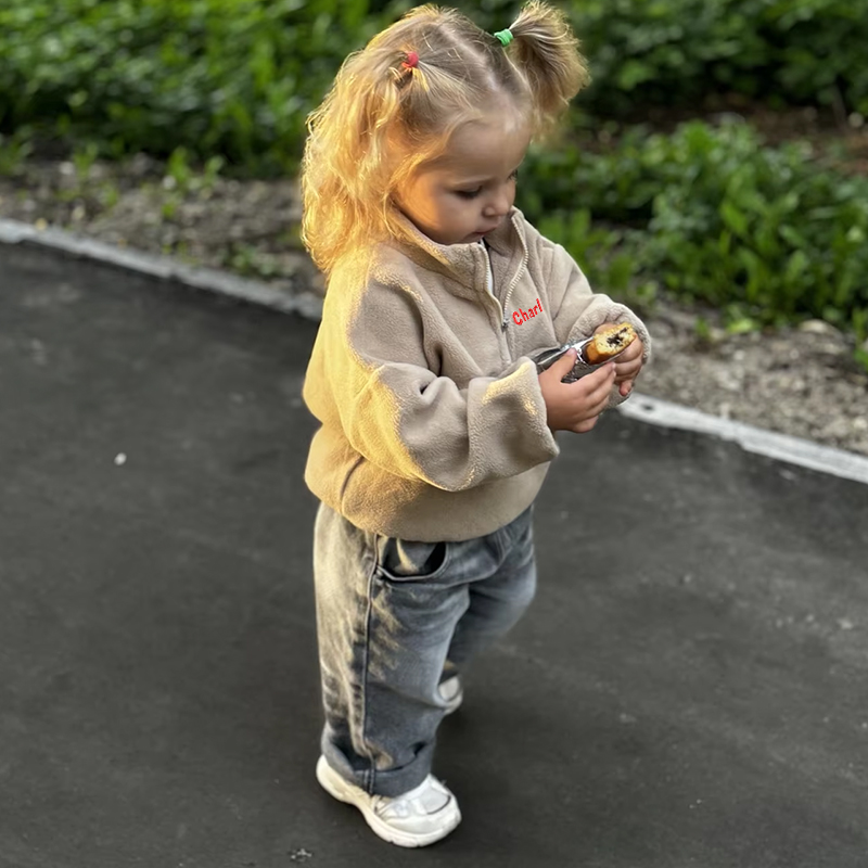 Personalized Kids Embroidered Fleece Hoodies Sports Suit| Cloth202