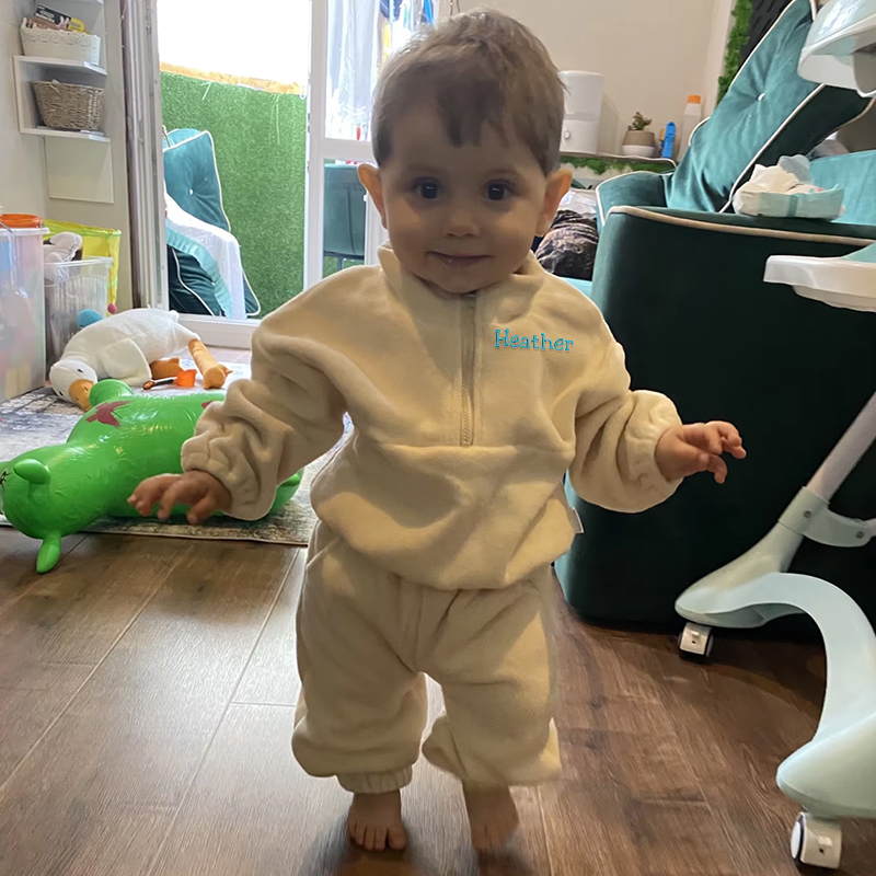 Personalized Kids Embroidered Fleece Hoodies Sports Suit| Cloth202