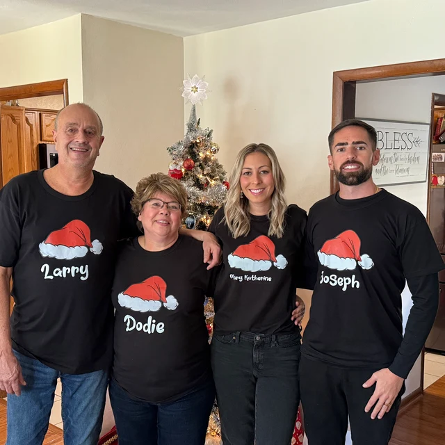 Personalised Family Christmas Name T-Shirt| Match0407