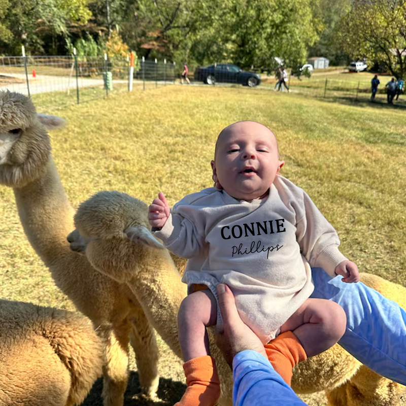 Personalized Baby Name Sweatshirt Romper| BBcloth73