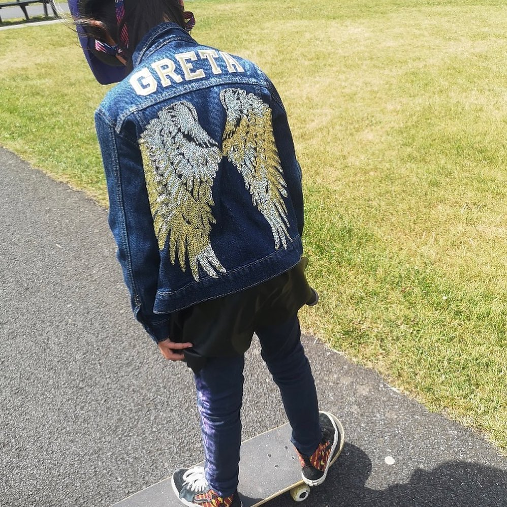 Personalized Kids Angel Wing Patch Denim Jacket| Cloth208