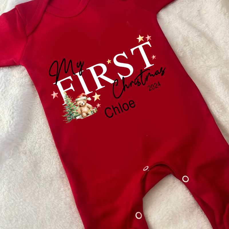 Personalized Baby My First Christmas Outfit| BBCloth1212
