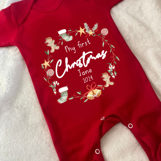 Personalized Baby My First Christmas Outfit| BBCloth1210