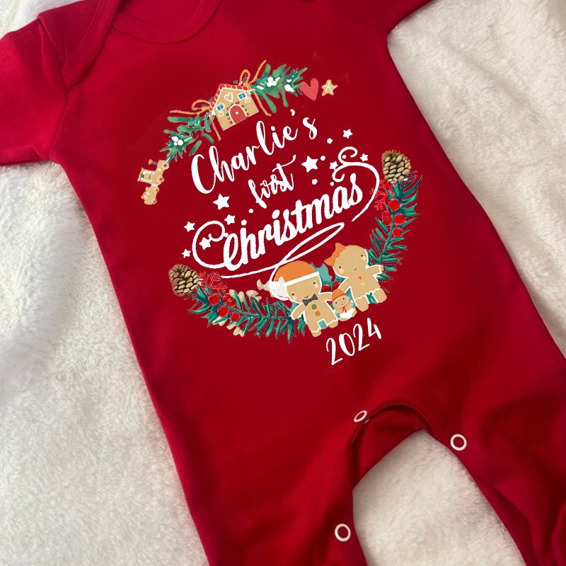 Personalized Baby My First  Christmas Outfit| BBCloth1209