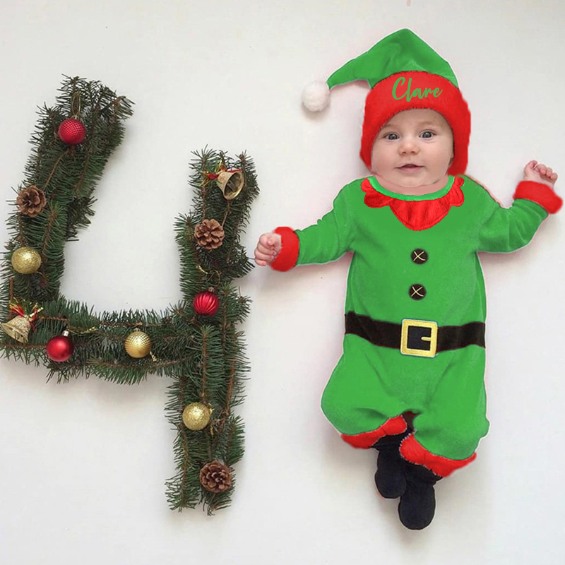 Personalized Baby Christmas Costume Santa Set| BBCloth76