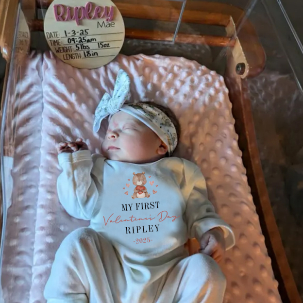 Personalized Baby's First Valentine's Day Going Home Sets| BBCloth1218